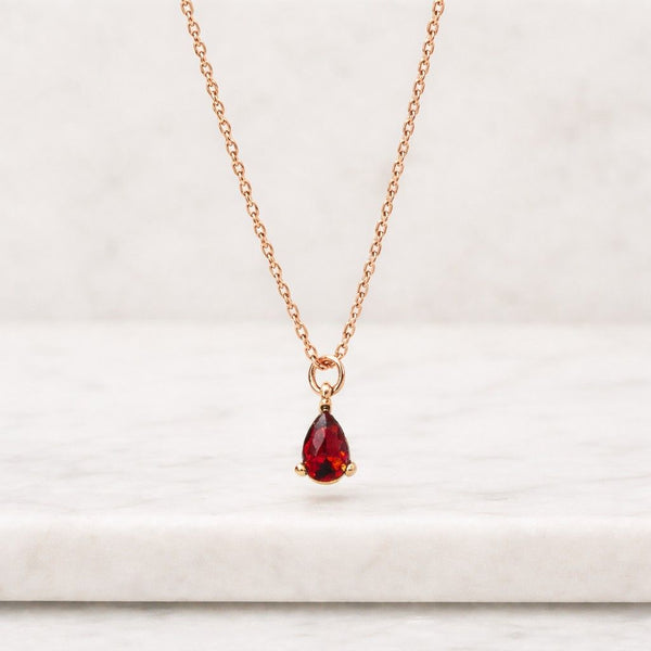 ruby necklace pear necklace red gemstone necklace gold pendant necklace dainty necklace tiny pendant necklace minimalist necklace solitaire necklace drop necklace