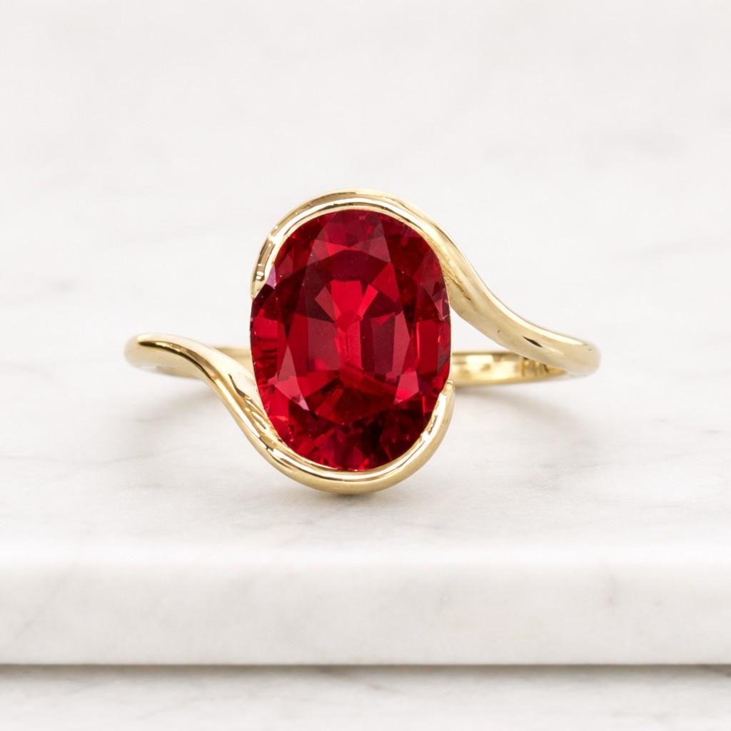 ruby ring red gemstone ring gold ring statement ring cocktail ring oval stone ring wrap ring swirl ring open design ring