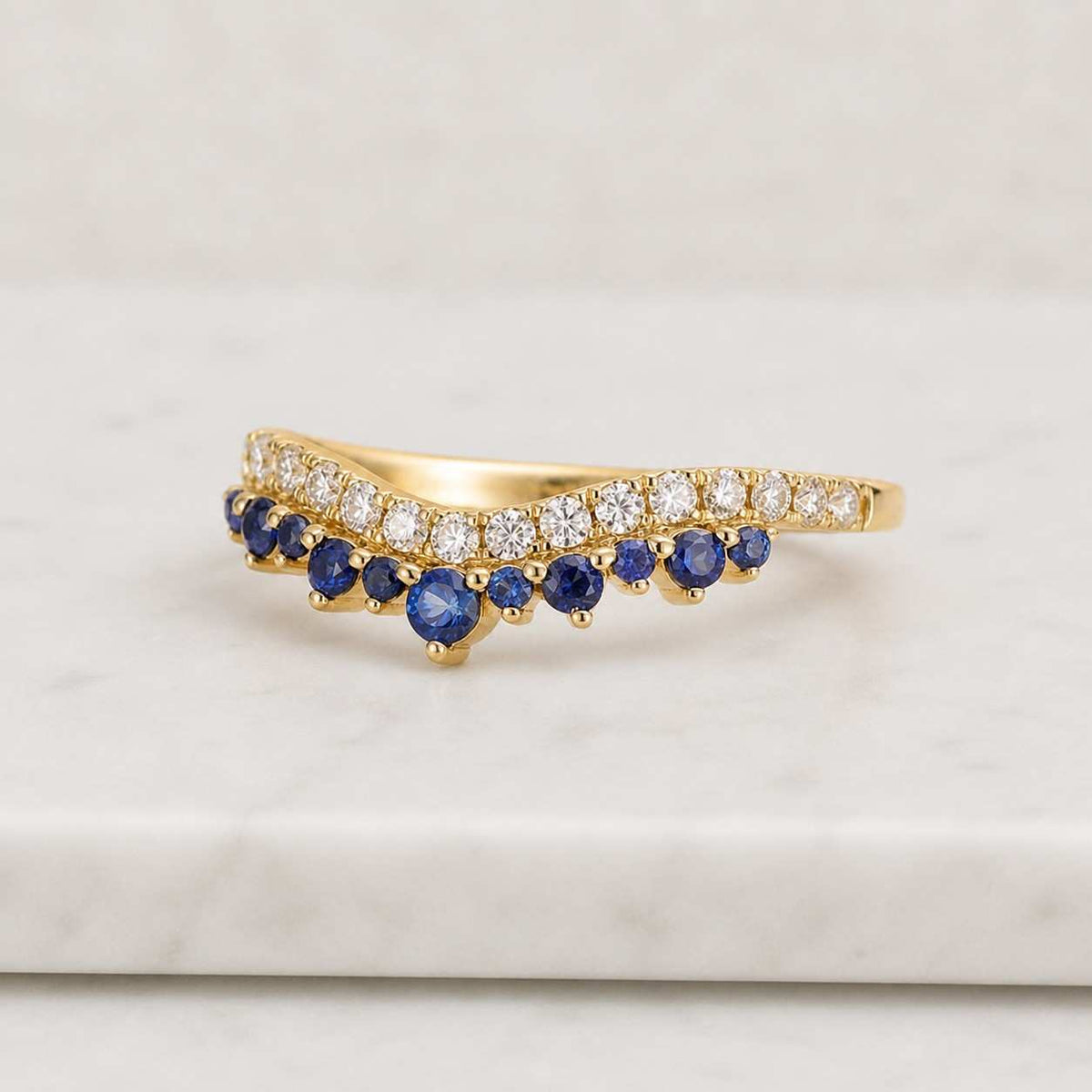 V Shaped Diamond Ring Unique Stackable Ring with Engagement Ring Minimalist Wedding Band Solid White Yellow Rose Gold Ring Custom Ring Gift