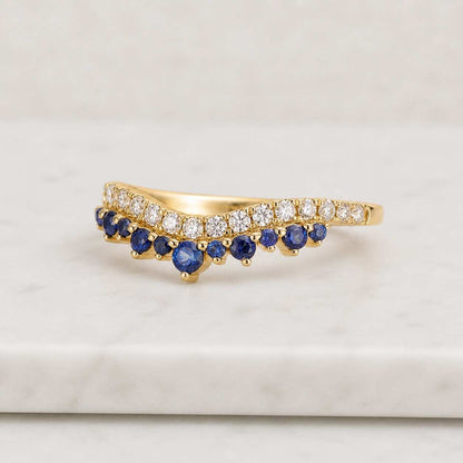 V Shaped Diamond Ring Unique Stackable Ring with Engagement Ring Minimalist Wedding Band Solid White Yellow Rose Gold Ring Custom Ring Gift