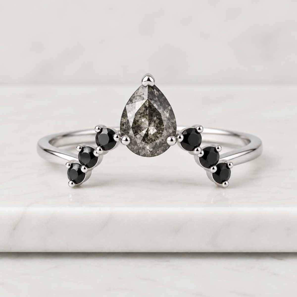 set Curved Moissanite Diamond wedding band