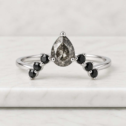 set Curved Moissanite Diamond wedding band
