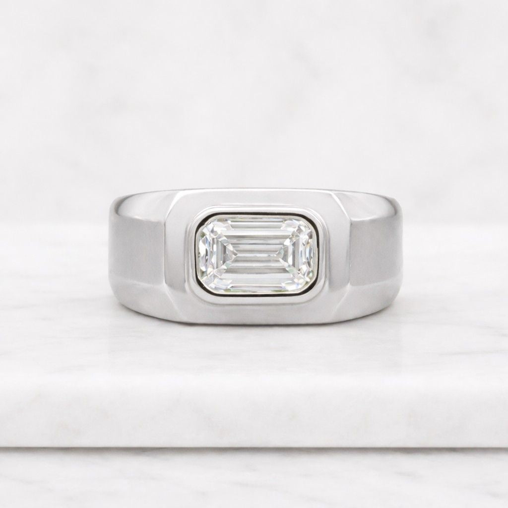 signet ring emerald ring mens ring unisex ring chunky ring bezel ring wide band ring square ring bold ring statement ring silver ring