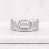 Emerald Cut Lab Grown Diamond Signet Ring in 14K White Gold