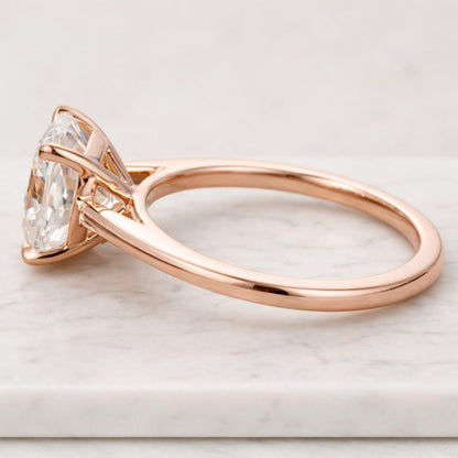 Round Brilliant Diamond Promise Ring for Her Lab Grown Diamond Engagement Ring Solitaire Ring for Women Simple Wedding Ring for Bride Gift
