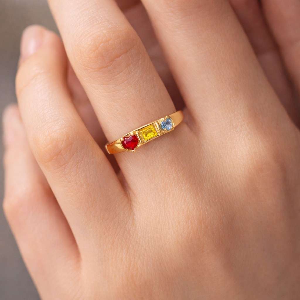 simple ring band ring stone ring bezel look prong set bright ring colorful jewelry birth month ring family ring keepsake ring custom look tiny gemstone ring lover gift sweet ring