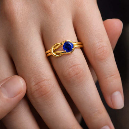 White gold Blue Sapphire Ring | Round Cut 1.2 Carat Gemstone Ring | 6.3x6.3x3.8 mm Blue Sapphire Jewelry | Minimal Elegant Ring for Her
