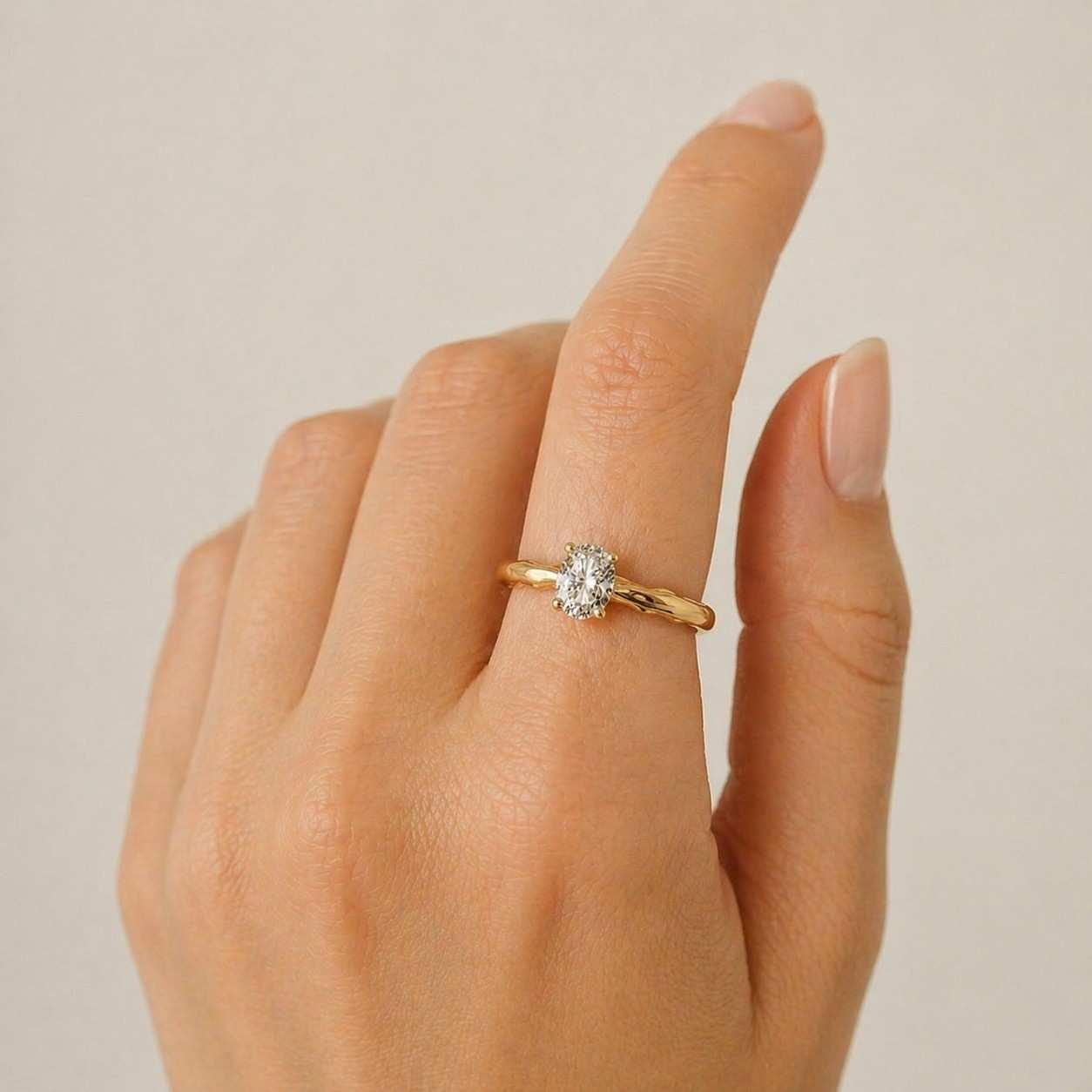 oval cut simulated diamond engagement ring 2.5ct 3.5ct cz solitaire two tone yellow gold vermeil white gold ring