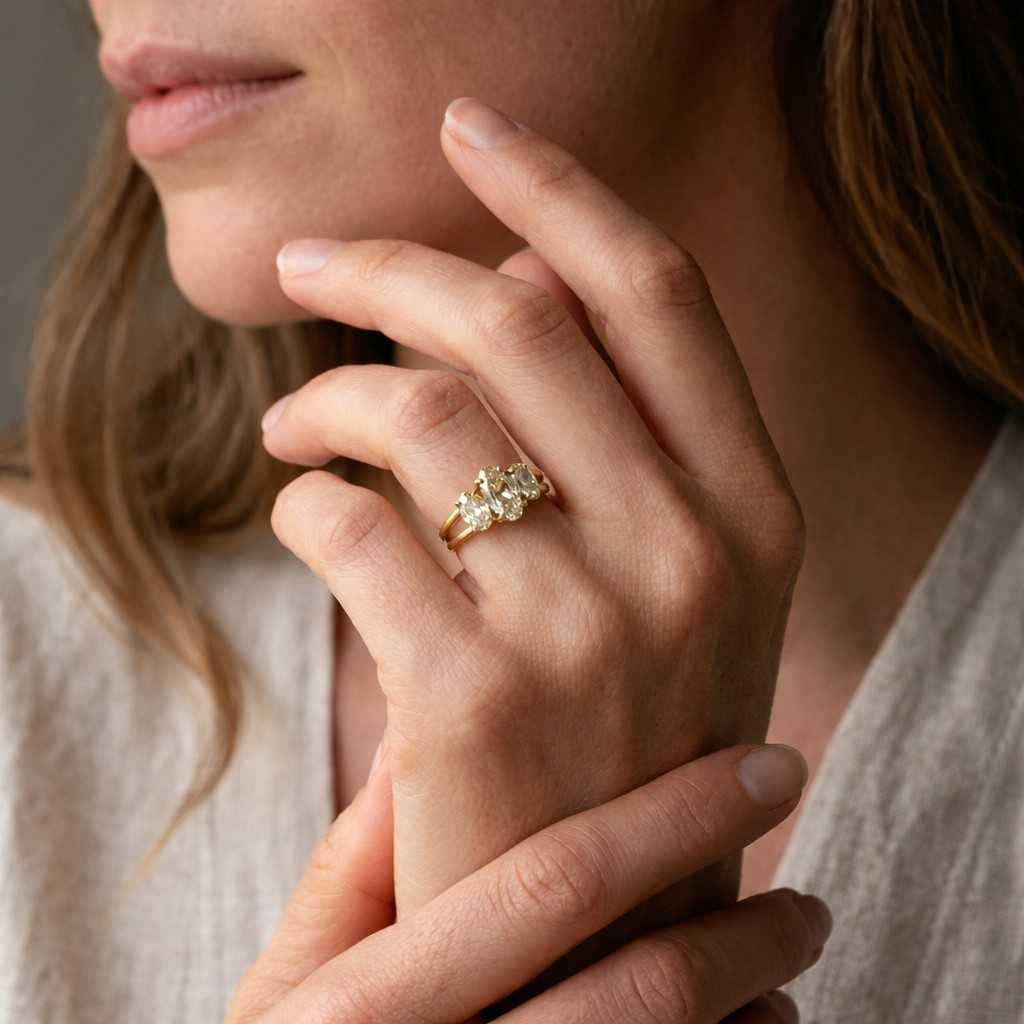 oval cut lab diamond ring certified lab grown diamond engagement ring solid gold ring 7 stone ring for anniversary gift vintage promise ring