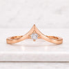 Chevron Diamond Stacking Ring in Rose Gold V Shape Wedding Band