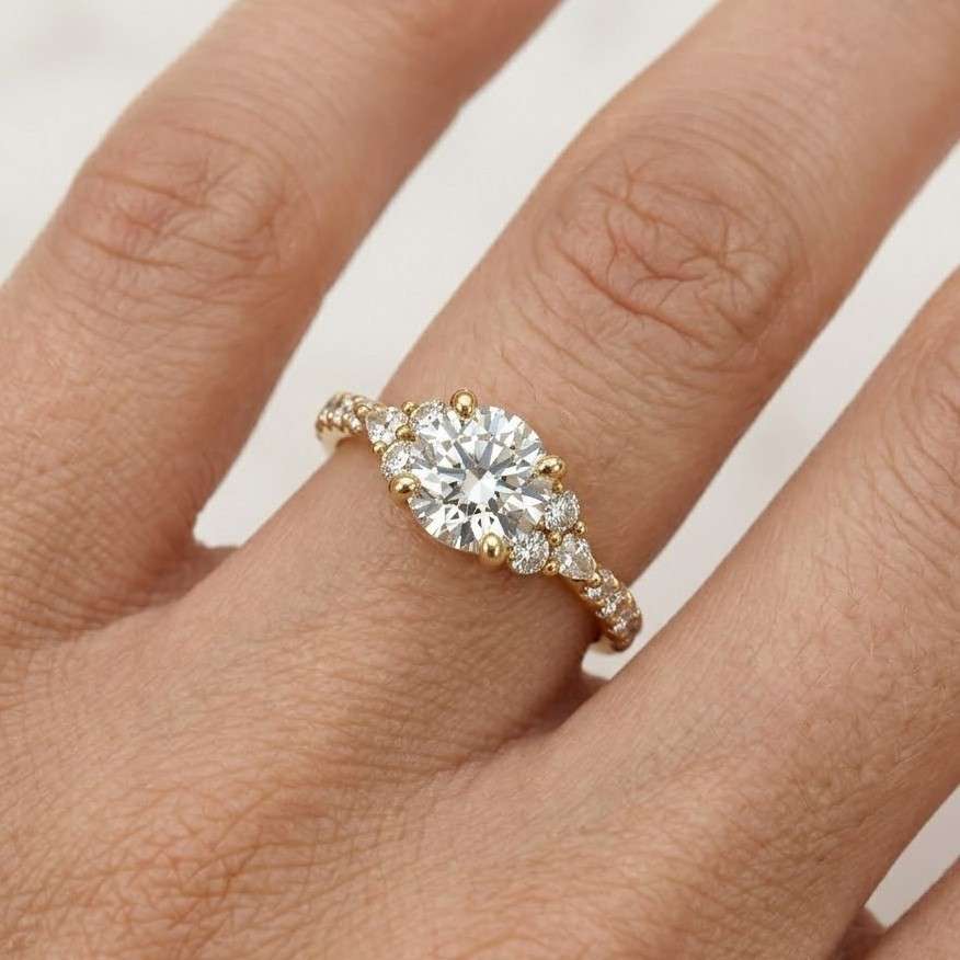 Classic 1ct Lab Grown Diamond Ring | Round Three Stone Engagement Ring | Anniversary Jewelry for Her
