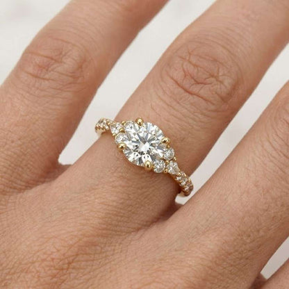 Classic 1ct Lab Grown Diamond Ring | Round Three Stone Engagement Ring | Anniversary Jewelry for Her
