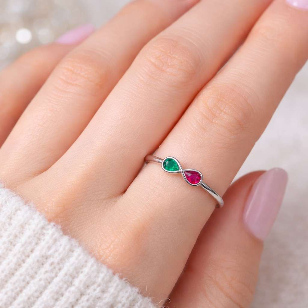 slim ring delicate ring fashion ring simple ring infinity jewelry loop ring open design ring tiny ring artisan ring gift ring silver ring gemstone jewelry blue jewelry aqua jewelry ring lover ring