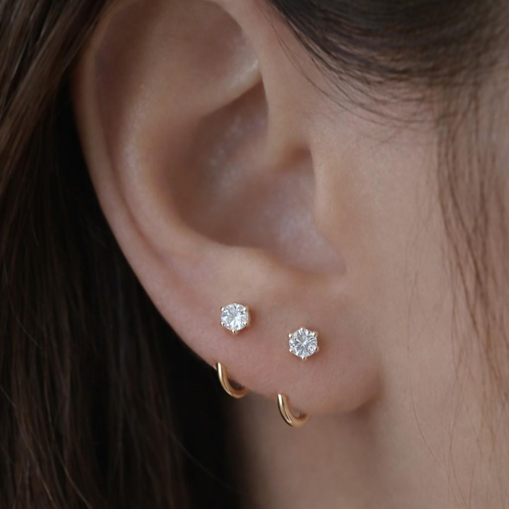 14k gold lab grown diamond ear cuff – modern single cuff