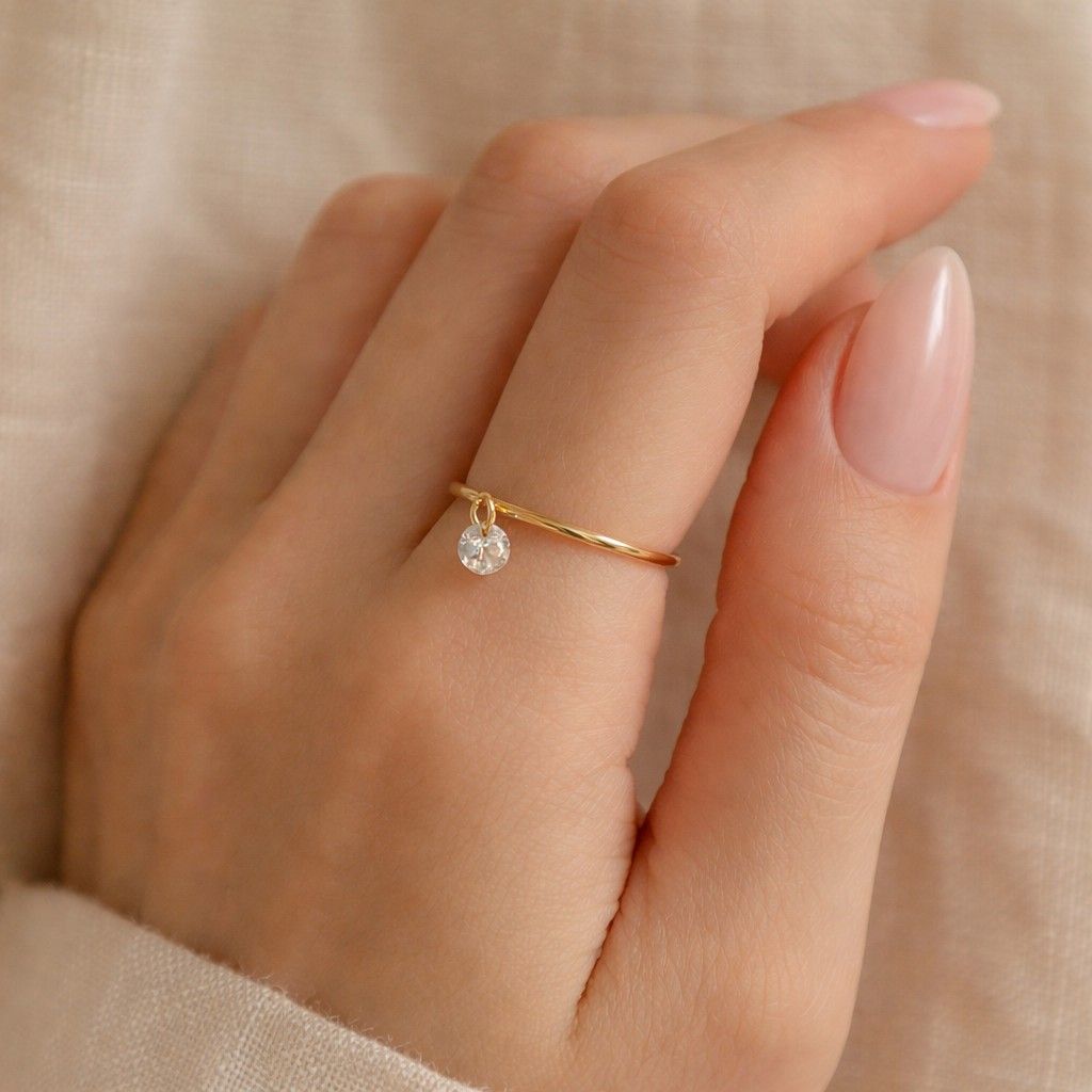 small gemstone ring lightweight ring comfort ring polished ring artisan ring unique ring chic ring subtle ring layering ring skinny ring charm jewelry ring daily ring