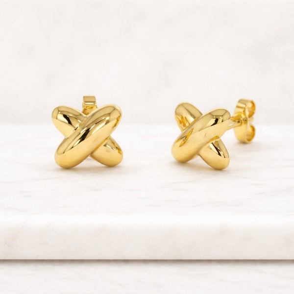 Waterproof Gold Knot Earrings, Love Knot Studs, Dainty Minimalist Gold Jewelry, Bridesmaid Gift, Everyday Earrings for Women, Knot Studs