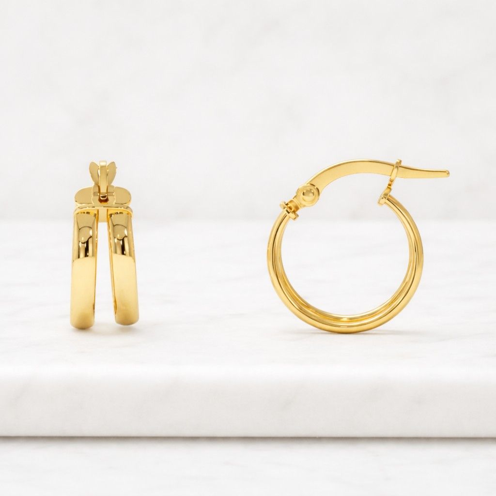 minimalist gold huggie hoop cartilage earrings | 10k 14k 18k solid gold or 925 silver | dainty jewelry gift for her
