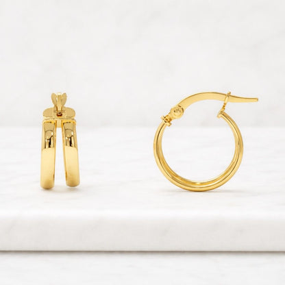 Minimalist Gold Huggie Hoop Cartilage Earrings | 10K 14K 18K Solid Gold or 925 Silver | Dainty Jewelry Gift for Her
