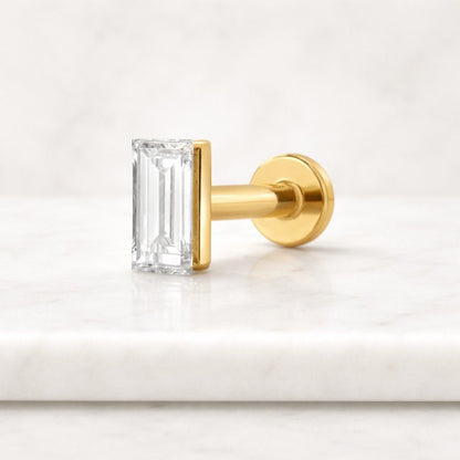 Emerald Cut Lab Grown Diamond Stud Earrings, Everyday Wear Minimalist Stud Earrings, Claw Prong Set Solitaire Earrings, Perfect Gift