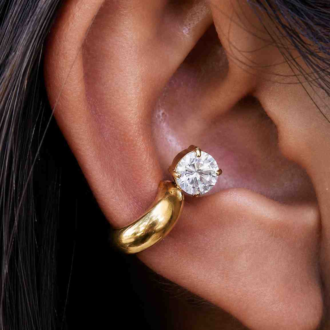 solitaire earrings round stud earrings hoop stud earrings gemstone earrings clip on earrings cuff earrings ear climber look no piercing earrings elegant hoops polished gold earrings