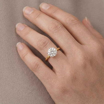 2.50 Carat E Color VVS2 Clarity IGI CERTIFIED Round Brilliant Ideal Cut Lab Diamond Solitaire Engagement Ring, 6 Prong 14k White Gold
