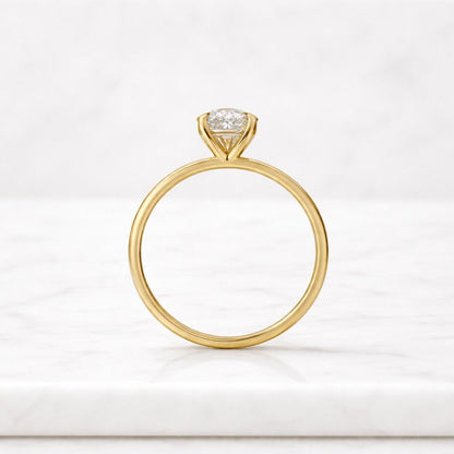 1 Carat E VS1 Round Brilliant 4 Prong Setting Lab Grown Diamond Engagement Ring in 14k Gold, Round Solitaire Diamond Ring IGI Certified