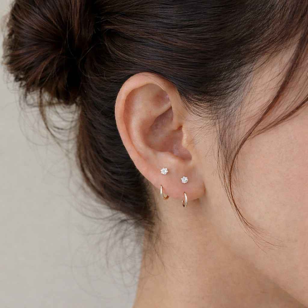 solid gold diamond ear cuff – modern single cuff- 14k-10k lab grown diamonds