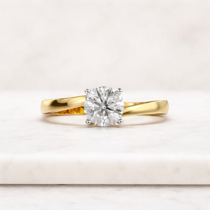 solitaire ring engagement ring round ring gold ring yellow gold ring classic ring prong setting ring single stone ring diamond ring promise ring bridal ring women ring