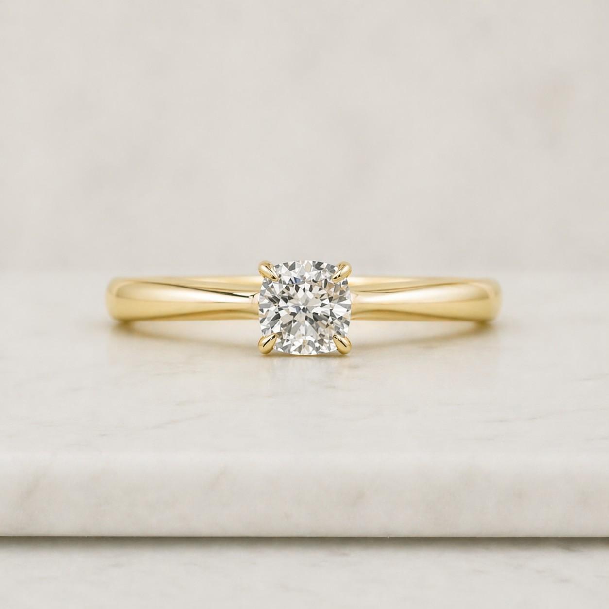 solitaire ring gold ring engagement ring cushion ring thin band ring dainty ring simple ring promise ring bridal ring fine jewelry