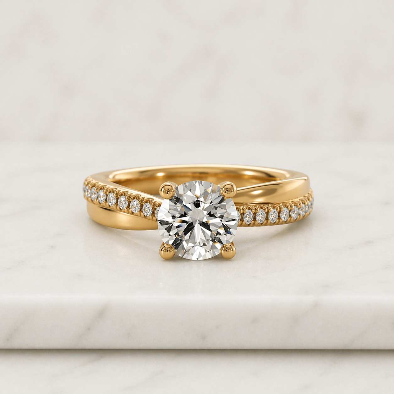 1ct round cut halo setting moissanite ring, pave accent set bridal ring, minimalist brilliant round cut halo pave set wedding ring for women