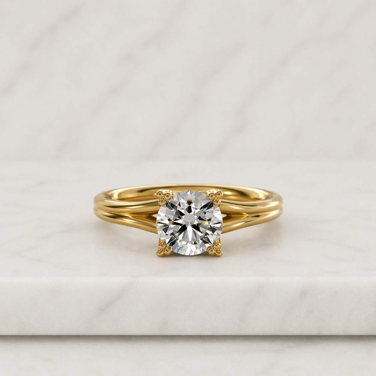 solitaire ring gold ring engagement ring promise ring round ring split shank ring prong setting ring classic ring women ring
