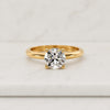 Round Cut Lab Grown Diamond Engagement Ring with Hidden Halo