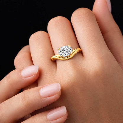 1 CT Oval Cut Pinky Ring, East West Lab Grown Diamond Ring, Minimalist Gold Wrap Promise Ring, Dainty Engagement Ring Gift