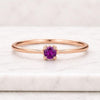 Round Cut Multi Gemstone Stackable Ring in White Gold