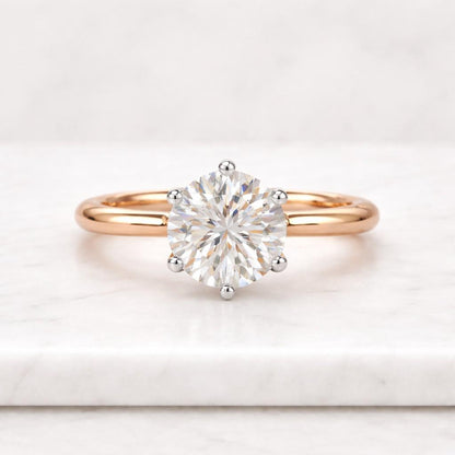 IGI CERTIFIED 3 Carat F Color VS1 Clarity Round Brilliant Ideal Cut Diamond Solitaire Engagement Ring Lab Grown CVD Diamond 14k White Gold
