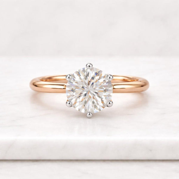 IGI CERTIFIED 3 Carat F Color VS1 Clarity Round Brilliant Ideal Cut Diamond Solitaire Engagement Ring Lab Grown CVD Diamond 14k White Gold

