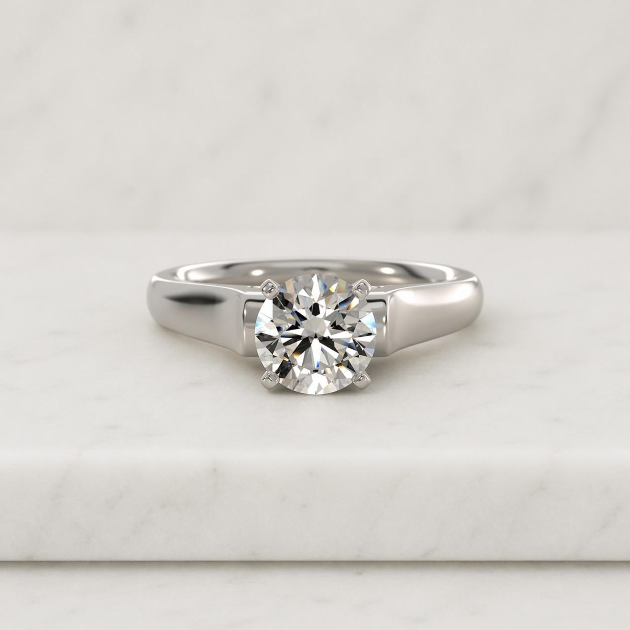 1 carat moissanite ring 14k solid yellow gold moissanite ring, timeless minimalist wedding ring, classic round solitaire engagement ring
