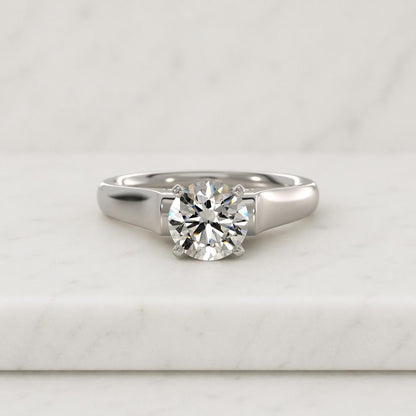 1 Carat Moissanite Ring 14K Solid Yellow Gold Moissanite Ring, Timeless Minimalist Wedding Ring, Classic Round Solitaire Engagement Ring
