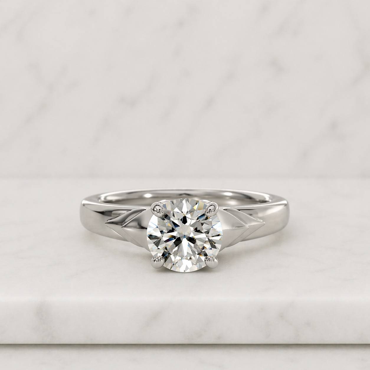 2 CT Round Cut Lab Grown Diamond Solitaire Ring Solid Gold 4 Prong Engagement Ring Two Tone Metal Ring Classic Bridal Jewelry Gift For Her
