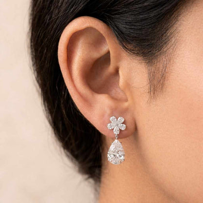 sparkling earrings elegant earrings wedding jewelry party earrings clear stone earrings glam earrings fancy earrings long earrings drop jewelry designer earrings