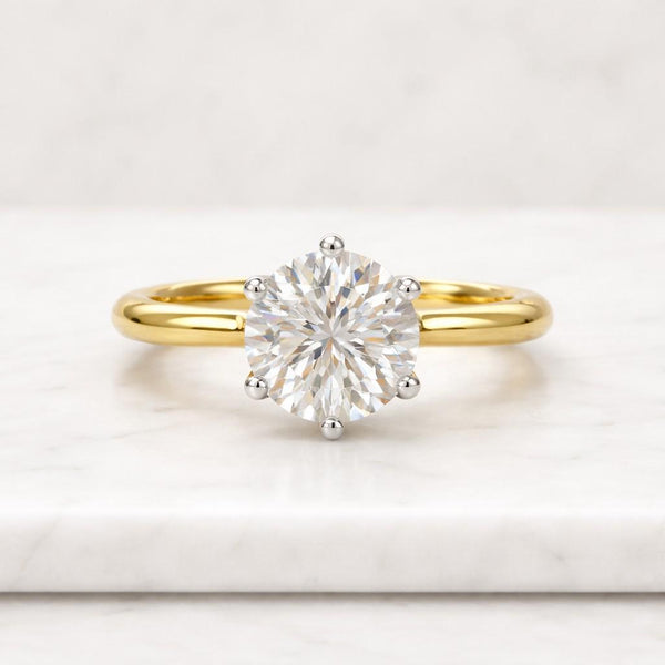 sparkling jewelry center gem ring six claw ring plain band ring timeless jewelry minimalist jewelry stylish ring delicate jewelry ring