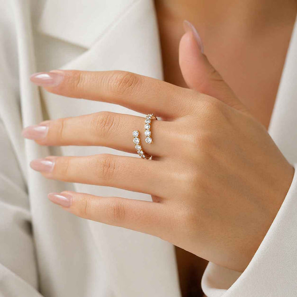 spiral ring adjustable ring women ring fine jewelry dainty ring elegant ring luxury ring fashion ring modern ring minimalist ring crystal ring gemstone ring