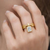 Emerald Cut Lab Grown Diamond Bezel Set Band Ring