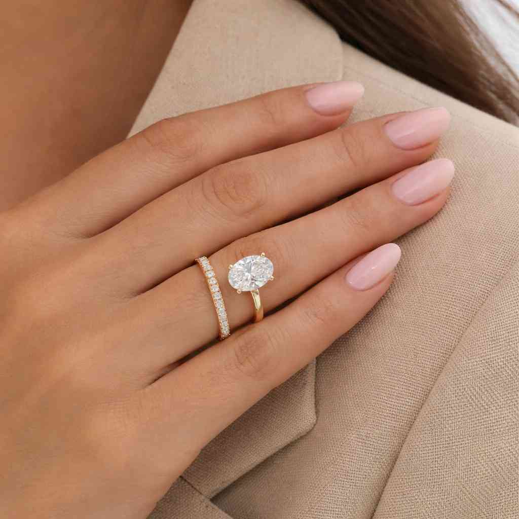 1.5 CT Oval Cut Lab Grown Diamond Engagement Ring, 14K Solid Gold Ring, Spiral Band Ring, Wedding Ring, IGI Certified Diamond Ring For Her
