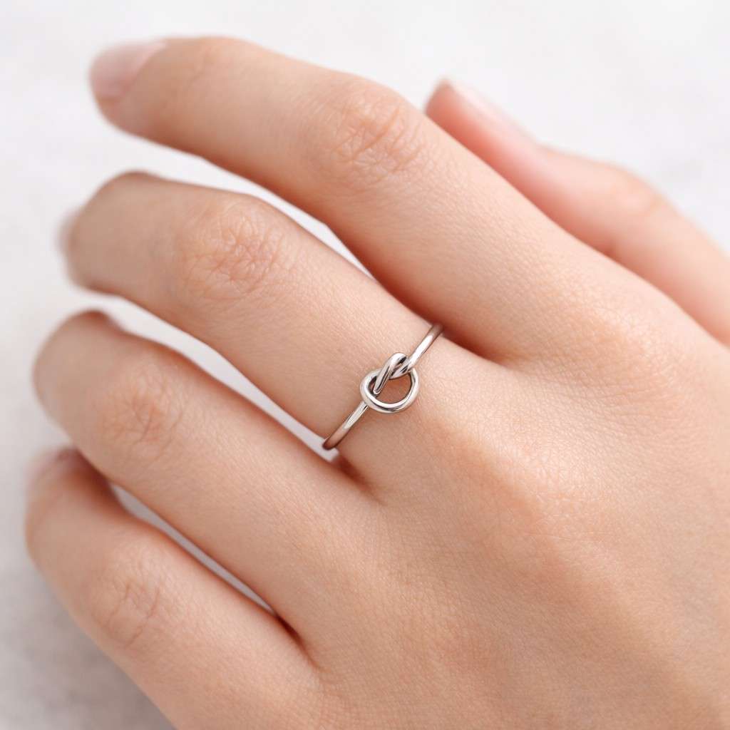 stackable ring women ring everyday ring modern ring polished ring handmade ring wire ring open knot ring loop ring