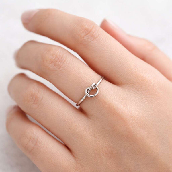 stackable ring women ring everyday ring modern ring polished ring handmade ring wire ring open knot ring loop ring