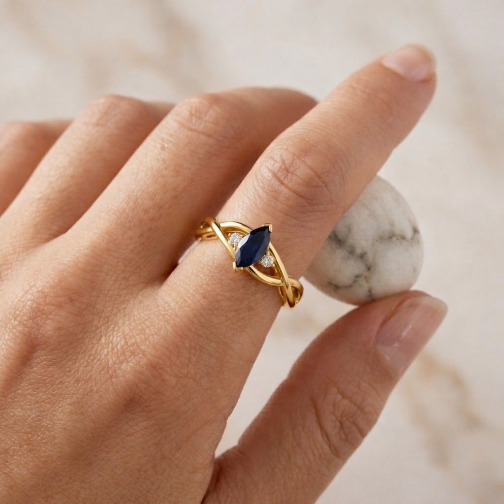 statement ring eye ring feminine ring polished ring prong set ring side stone ring solitaire style ring fashion ring gift ring everyday ring romantic ring artisan ring graceful ring
