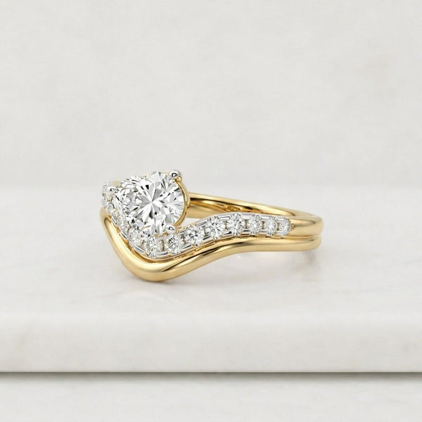 statement ring fine jewelry luxury ring elegant ring unique ring stackable ring bridal set curved wedding band v band ring chevron ring nesting ring contour wedding band