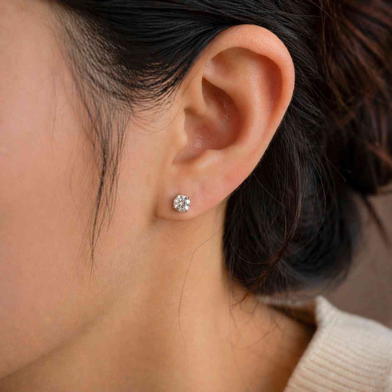 statement studs bright earrings clear stone earrings white stone earrings ear jewelry modern jewelry chic earrings jewelry gift handmade jewelry custom earrings quality earrings