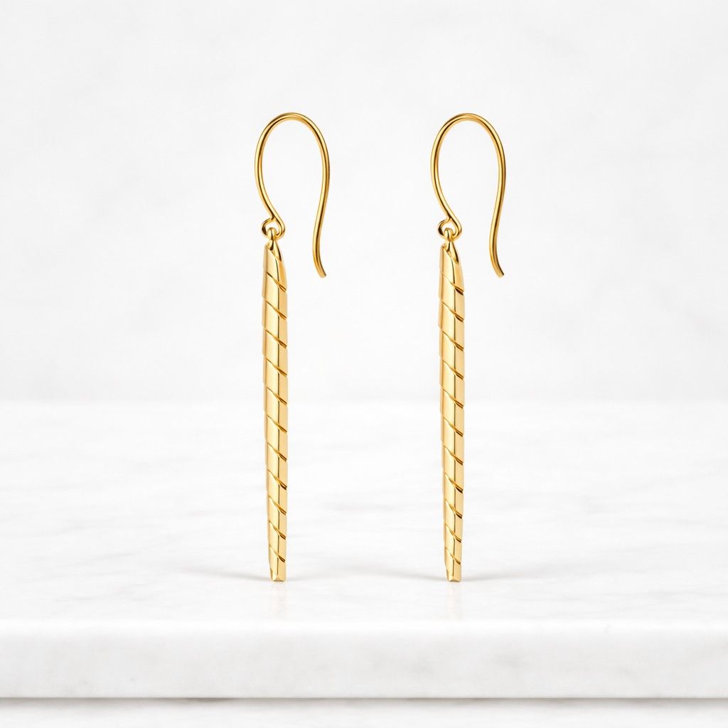 long gold drop earrings | 18k gold plated dangle earrings for women | tarnish free stainless steel jewelry | luxury huggie hoop earrings
